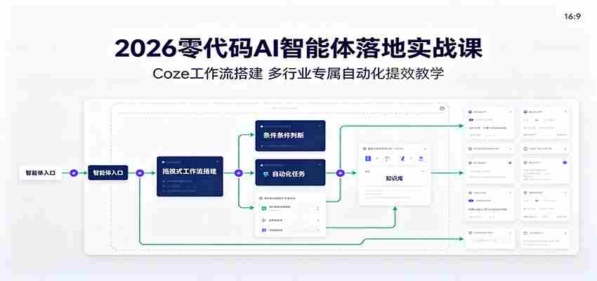 2026零代码AI智能体落地实战课：Coze工作流搭建，多行业专属自动化提效教学-一起发