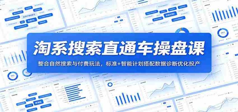 淘系搜索直通车操盘课:整合自然搜索与付费玩法,标准+智能计划搭配数据诊断优化投产-一起发