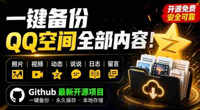 一键将你QQ空间全部内容备份下来！照片/视频/动态信息全存本地，Github最新开源项目QzoneArchive-一起发