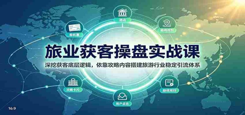旅业获客操盘实战课:深挖获客底层逻辑,依靠攻略内容搭建旅游行业稳定引流体系-一起发