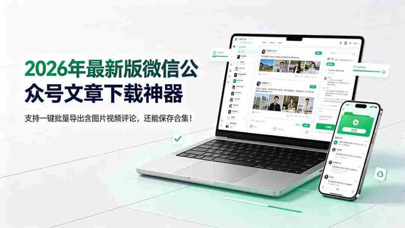 (19486期)2026年最新版微信公众号文章下载神器,支持一键批量导出含图片视频评论,还能保存合集!-一起发