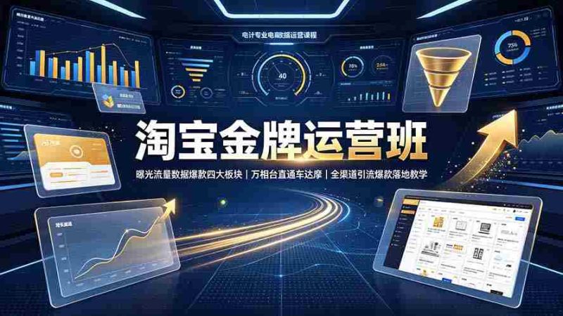 (19434期)淘宝金牌运营班-7月:曝光流量数据爆款四大板块|万相台直通车达摩|全渠道引流爆款落地教学-一起发