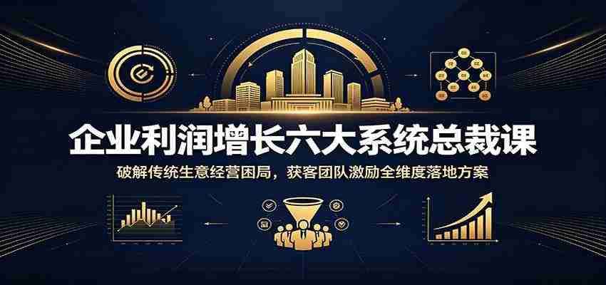 企业利润增长六大系统总裁课：破解传统生意经营困局，获客团队激励全维度落地方案-一起发