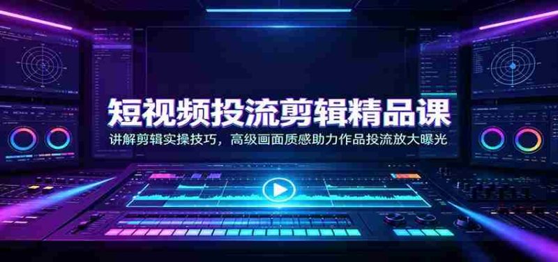 短视频投流剪辑精品课:讲解剪辑实操技巧,高级画面质感助力作品投流放大曝光-一起发