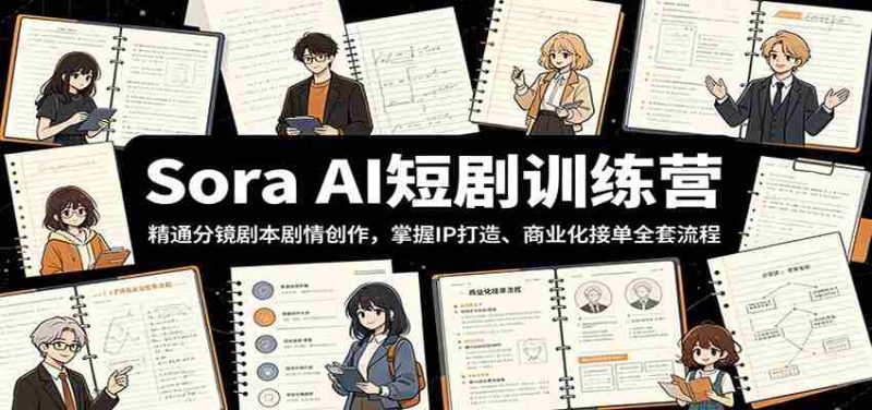 Sora AI短剧训练营:精通分镜剧本剧情创作,掌握IP打造、商业化接单全套流程-一起发