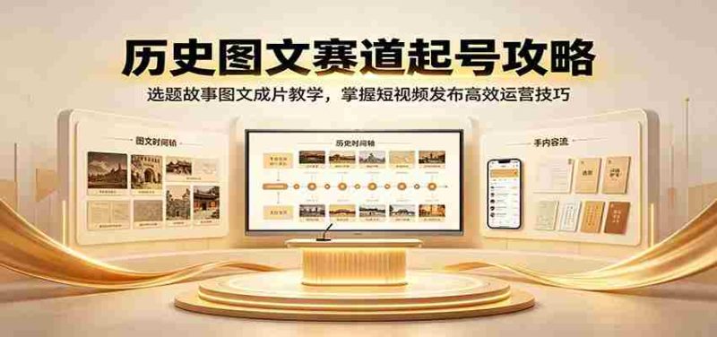 历史图文赛道起号攻略：选题故事图文成片教学，掌握短视频发布高效运营技巧-一起发