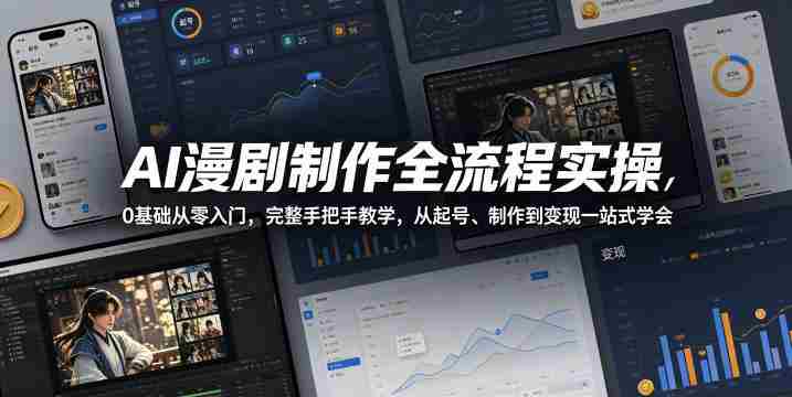 AI漫剧制作全流程实操，0基础从零入门，完整手把手教学，从起号、制作到变现一站式学会（更新）-一起发