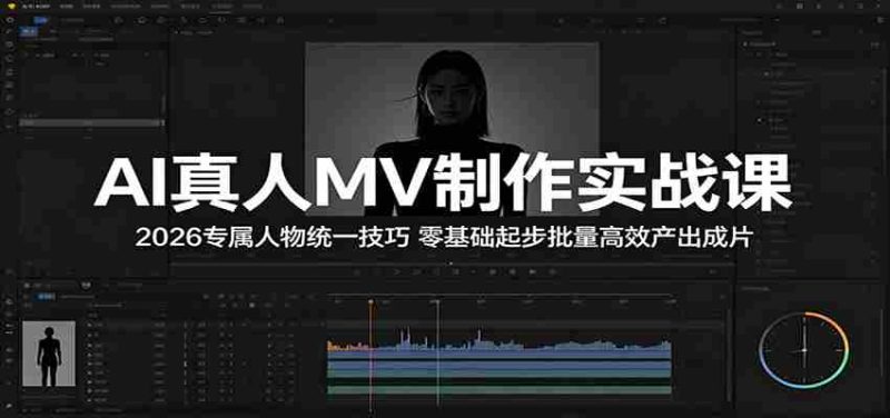 AI真人MV制作实战课:2026专属人物统一技巧,零基础起步批量高效产出成片-一起发