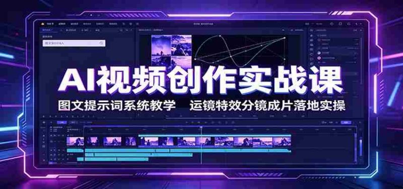 AI视频创作实战课:图文提示词系统教学,运镜特效分镜成片落地实操-一起发