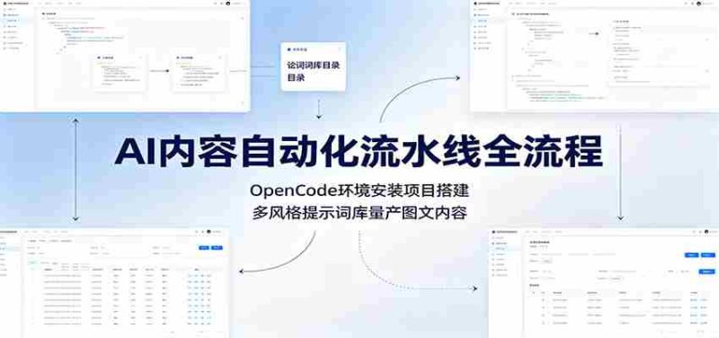 AI内容自动化流水线全流程:OpenCode环境安装项目搭建,多风格提示词库量产图文内容-一起发