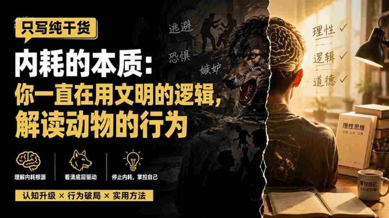 (19849期)付费文章:只写纯干货-内耗的本质:你一直在用文明的逻辑,解读动物的行为-一起发