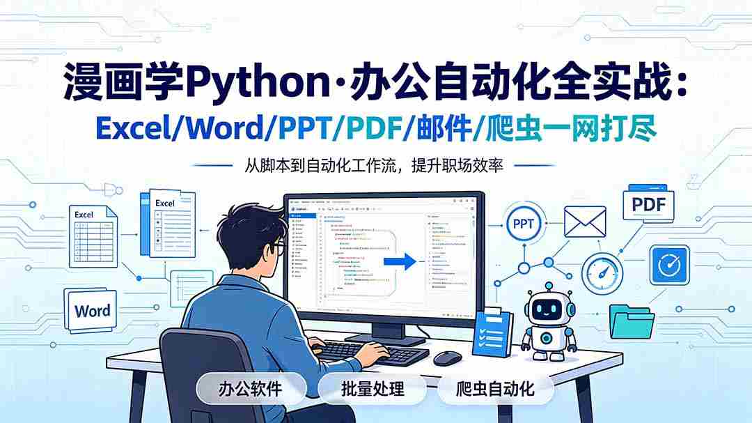 （19270期）漫画学Python·办公自动化全实战：Excel/Word/PPT/PDF/邮件/爬虫一网打尽-一起发