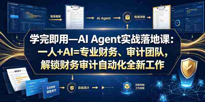 学完即用—AI Agent实战落地课:一人+AI=专业财务、审计团队,解锁财务审计自动化全新工作模式(更新0804)