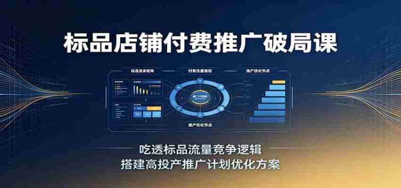 标品店铺付费推广破局课：吃透标品流量竞争逻辑，搭建高投产推广计划优化方案-一起发