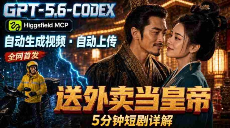 (19540期)GPT-5.6 Codex+Higgsfield MCP:一条指令生成5分钟短剧并自动上传YouTube(油管)-一起发