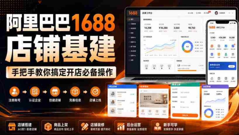 阿里巴巴1688店铺基建,手把手教你搞定开店必备操作(更新8月)-一起发
