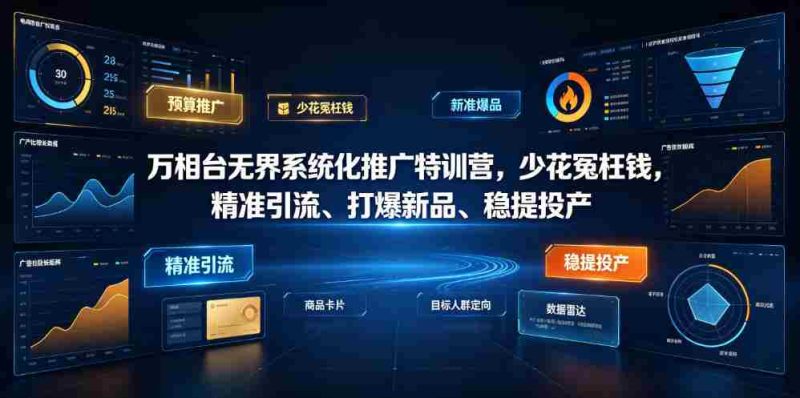 万相台无界系统化推广特训营VI0.0,少花冤枉钱,精准引流、打爆新品、稳提投产(全程录音+字幕)-一起发