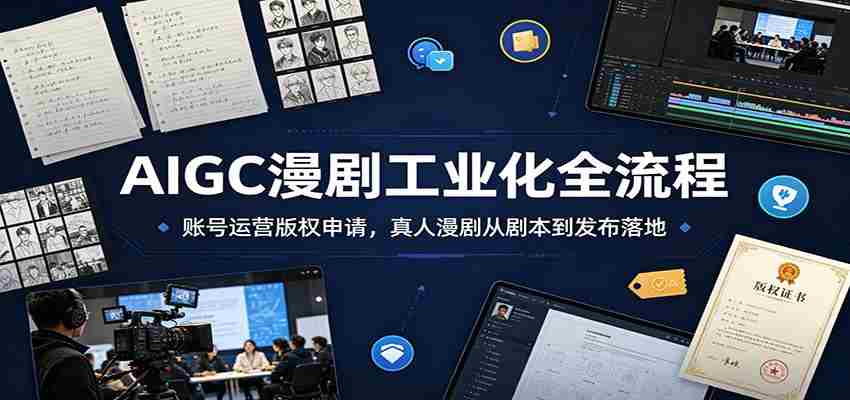 AIGC漫剧工业化全流程：账号运营版权申请，真人漫剧从剧本到发布落地-一起发