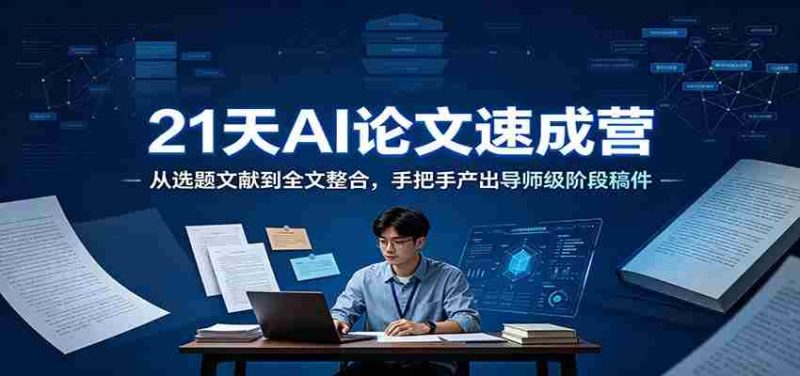 21天AI论文速成营:从选题文献到全文整合,手把手产出导师级阶段稿件-一起发