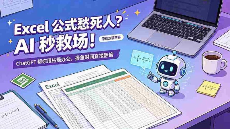 (19487期)Excel 公式愁死人?AI 秒救场!ChatGPT 帮你甩枯燥办公,摸鱼时间直接翻倍【原创双语字幕】-一起发