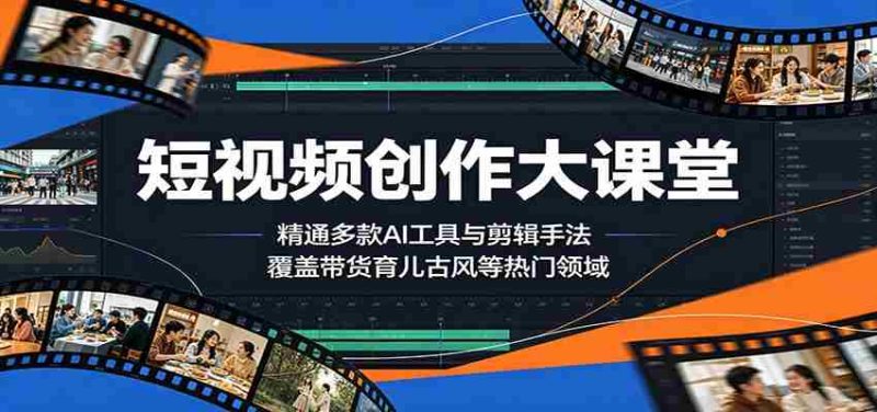 短视频创作大课堂:精通多款AI工具与剪辑手法,覆盖带货、育儿、古风等热门领域-一起发