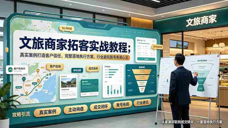 (19273期)文旅商家拓客实战教程;真实案例打造客户信任,完整落地执行方案,行业避坑账号布局心法-一起发