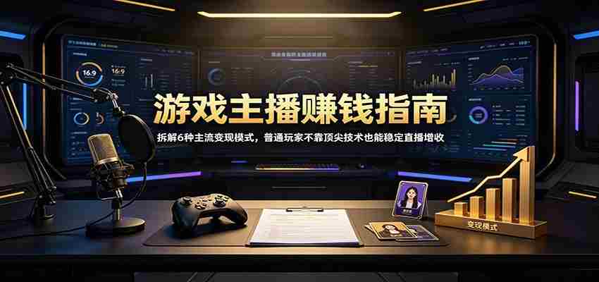 游戏主播赚钱指南：拆解6种主流变现模式，普通玩家不靠顶尖技术也能稳定直播增收-一起发