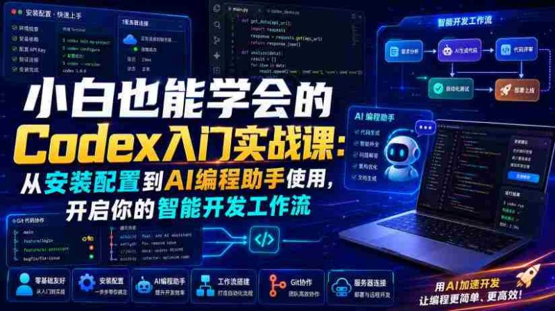 小白也能学会的Codex入门实战课:从安装配置到AI编程助手使用,开启你的智能开发工作流-一起发