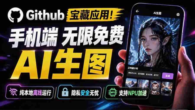 (19681期)Github宝藏应用!手机端无限免费AI 生图,纯本地离线运行,支持NPU加速 斩获3.1k stars,local-dream-一起发