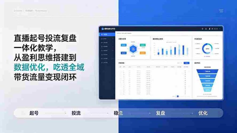 （19241期）直播起号投流复盘一体化教学，从盈利思维搭建到数据优化，吃透全域带货流量变现闭环-一起发
