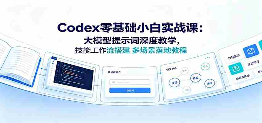 Codex零基础小白实战课：大模型提示词深度教学，技能工作流搭建多场景落地教程-一起发
