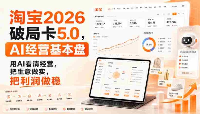 智篆商业-淘宝2026破局卡5.0,AI经营基本盘,用AI看清经营,把生意做实,把利润做稳-一起发