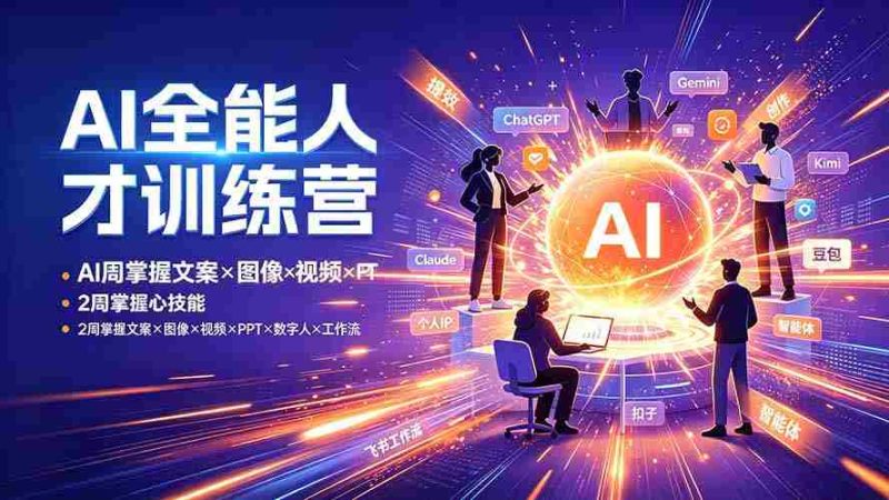 (19295期)AI全能人才训练营:2周掌握文案×图像×视频×PPT×数字人×工作流,超越80%的人-一起发
