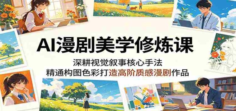 AI漫剧美学修炼课:深耕视觉叙事核心手法,精通构图色彩打造高阶质感漫剧作品-一起发