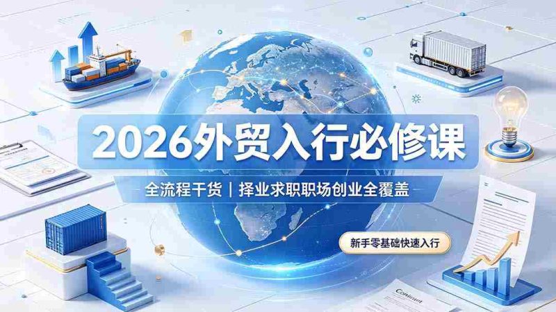 (19167期)2026外贸入行必修课|全流程干货,择业求职职场创业全覆盖,新手零基础快速入行-一起发