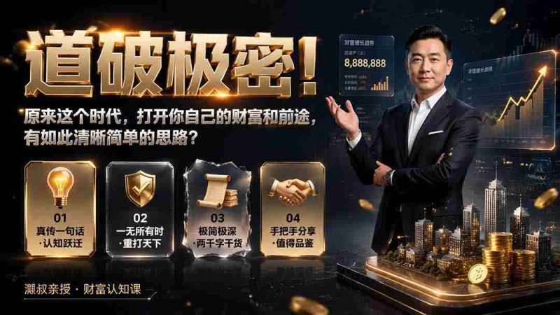 (19661期)付费文章:道破极密!原来这个时代,打开你自己的财富和前途,有如此清晰简单的思路?-一起发