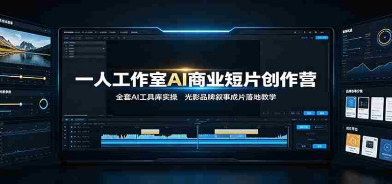 一人工作室AI商业短片创作营:全套AI工具库实操,光影品牌叙事成片落地教学-一起发