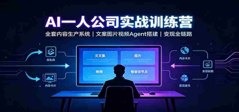AI创作一人公司实战训练营:全套内容生产系统,文案图片视频Agent搭建变现全链路-一起发