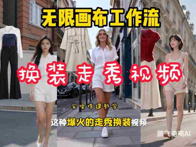无限画布工作流一键制作炫酷换装视频,实操搭建教学,学完你也能快速制作各种带货视频