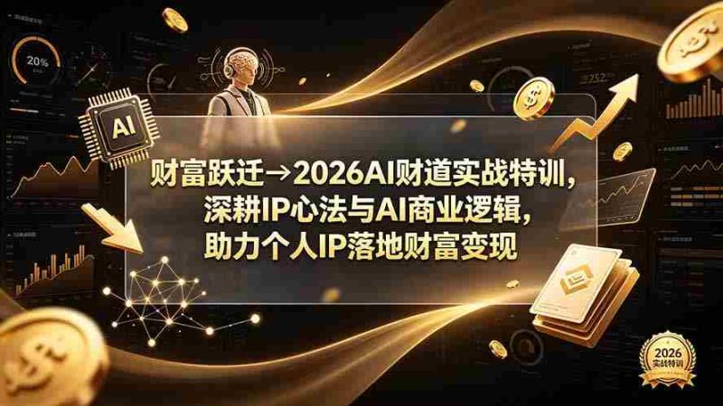 (19547期)财富跃迁→2026AI财道实战特训,深耕IP心法与AI商业逻辑,助力个人IP落地财富变现-一起发