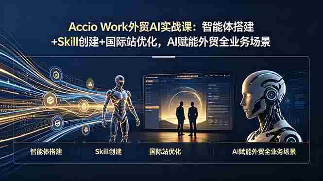（19086期）Accio Work外贸AI实战课：智能体搭建+Skill创建+国际站优化，AI赋能外贸全业务场景-一起发