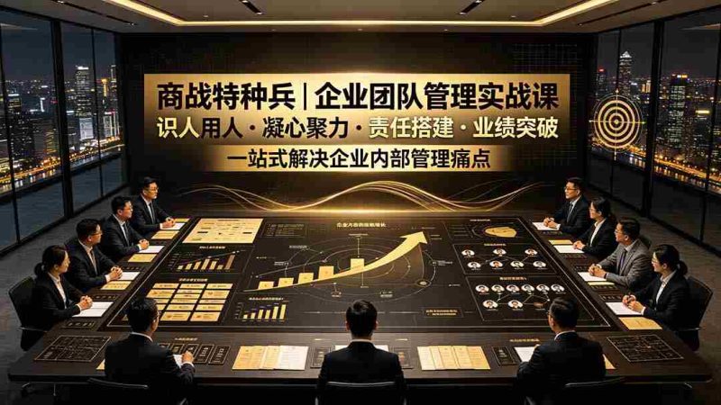 (19534期)商战特种兵|企业团队管理实战课:识人用人|凝心聚力|责任搭建|业绩突破,一站式解决企业内部管理痛点-一起发