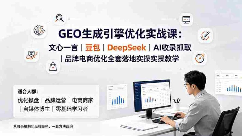(19456期)GEO生成引擎优化实战课:文心一言|豆包|DeepSeek|AI收录抓取|品牌电商优化全套落地实操教学-一起发