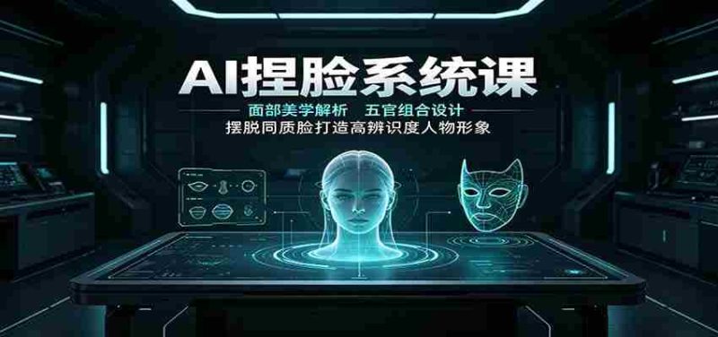 AI捏脸系统课:面部美学解析,五官组合设计,摆脱同质脸打造高辨识度人物形象-一起发