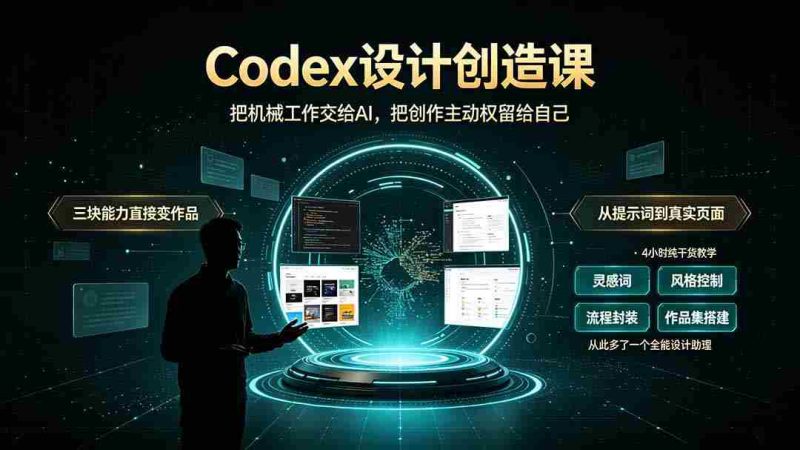 (19362期)Codex设计创造课-2期,小白也能掌握的Codex设计创造技巧,把机械工作交给AI,把创作主动权留给自己-一起发