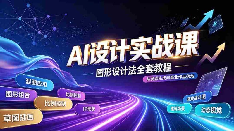 （19554期）AI设计实战课｜图形设计法全套教程，解锁AI工作流技法，精通插画IP、建筑、游戏视觉创作-一起发