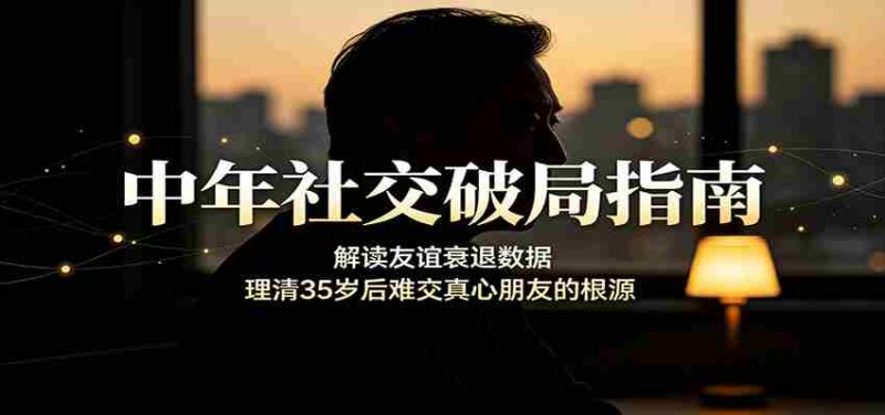 中年社交破局指南:解读友谊衰退数据,理清35岁后难交真心朋友的根源-一起发