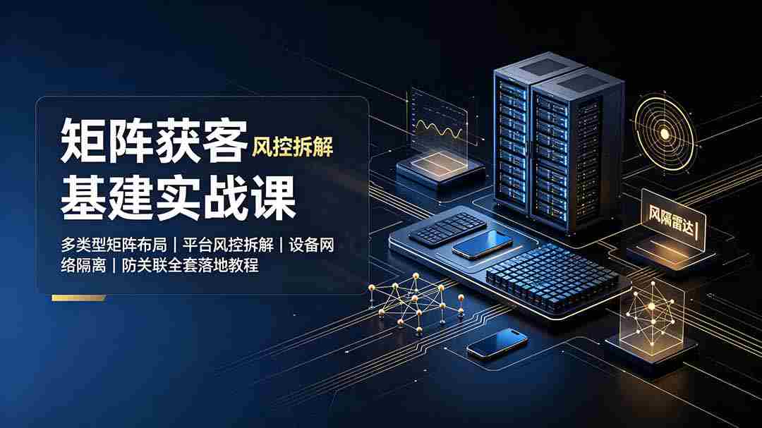 （19319期）矩阵获客基建实战课：多类型矩阵布局｜平台风控拆解｜设备网络隔离｜防关联全套落地教程-一起发