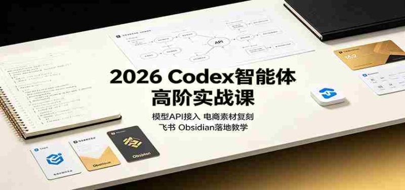 2026 Codex智能体高阶实战课:模型API接入,电商素材复刻,飞书Obsidian落地教学-一起发