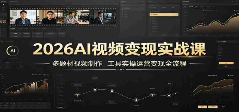 2026AI视频变现实战课:多题材视频制作,工具实操运营变现全流程-一起发